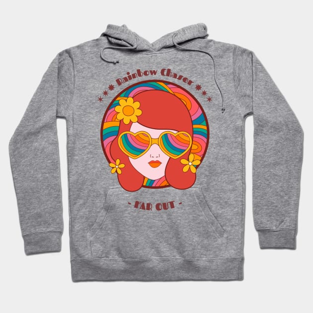 Rainbow chaser: far out man Hoodie by John Byrne